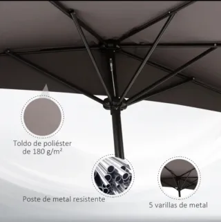 Sombrilla de pared gris