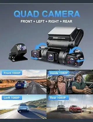 Dashcam Rhorawill 4 Lentes 4x1080P GPS