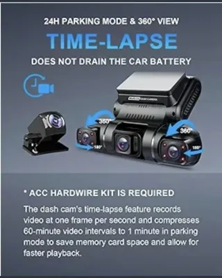 Dashcam Rhorawill 4 Lentes 4x1080P GPS