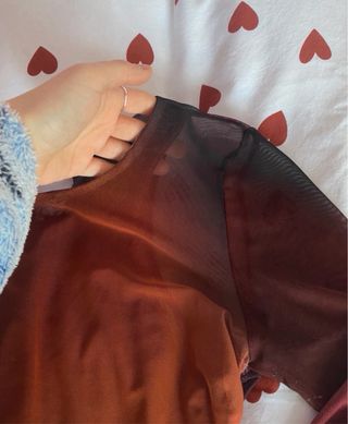 Top Zara fiesta naranja y rojo Talla S