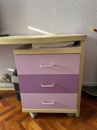 Escritorio curvo madera con 7 cajones