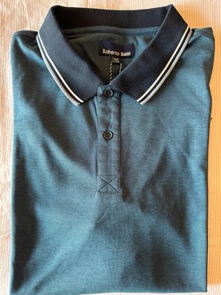 Polo marca Roberto Bassi, Manga Corta, Azul TXXL