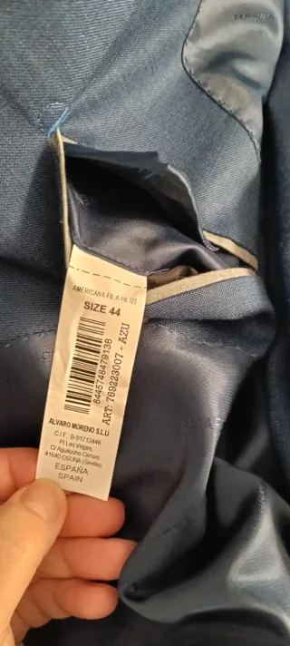 Traje ALVARO MORENO Talla 38 Azul/Beige