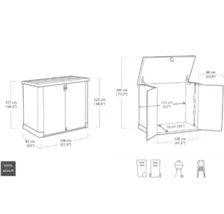 Armario exterior jardín beige