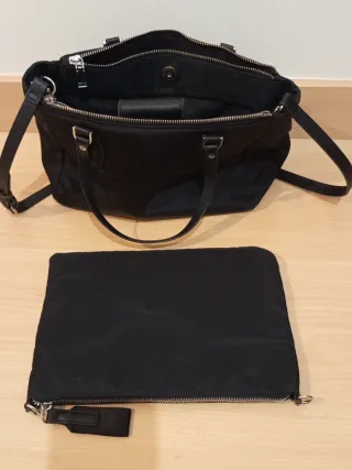 Bolso de nylon mediano, negro, Parfois.