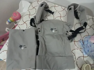 Mochila porta bebé gris