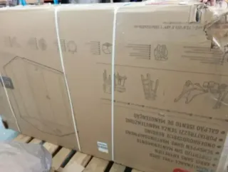 Caseta de jardín gris y blanco Kerer