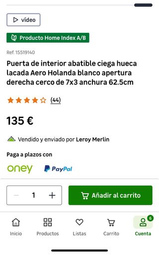 Puerta Blanca Interior Leroy Merlin y KIT MOLDURA