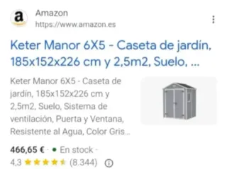 Caseta de jardín 6x5 Keter Manor 2,5m2