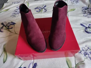 Botines de ante granate talla 38