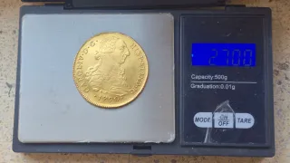 8 Escudos Oro Carlos IV 1790 Lima, EBC!!!