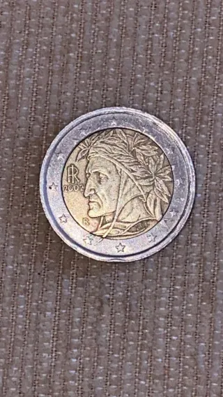 Moneda 2 Euros Italia 2002 Dante