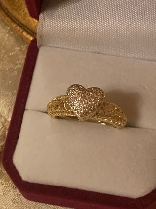 Anello cuore oro misura 8