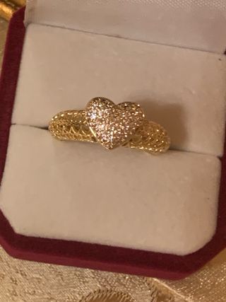 Anello cuore oro misura 8