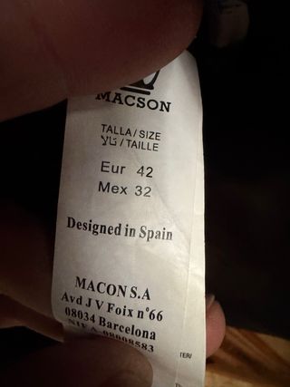 Traje Macson azul Chaqueta T50 Pantalon T42