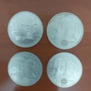 Lote 4 Monedas 12 Euros Plata 2004 2005