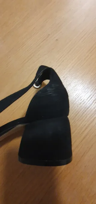 Zapatos Mango Negros Talla 37 Tacto aterciopelado.