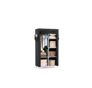 Armario de tela negro 6 estantes