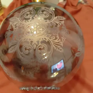 Lámpara colgante techo cristal azul y dorado