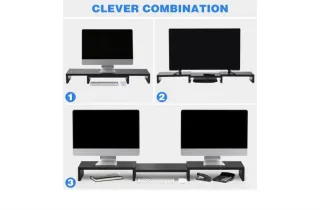 Soporte Doble Monitor Madera BONTEC MTR-S3