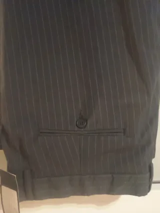 Pantalón vestir hombre gris/azul T.50