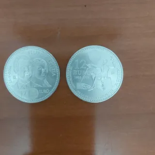 Lote 2 Monedas 12 Euros Plata 2004 2005