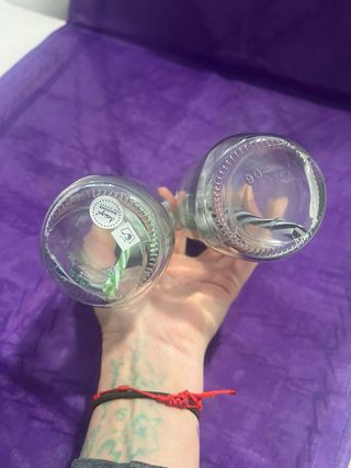 Set 2 Bicchieri Vetro con Cannuccia