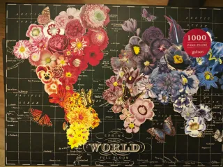 Puzzle Mapa del Mundo Flores 1000 Piezas
