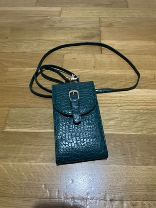 Minibolso verde efecto piel serpiente