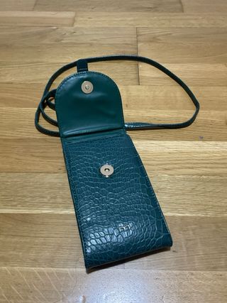 Minibolso verde efecto piel serpiente