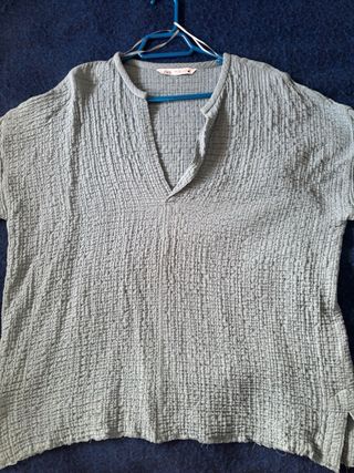 Kaftán Zara Talla Única Verde Azulado