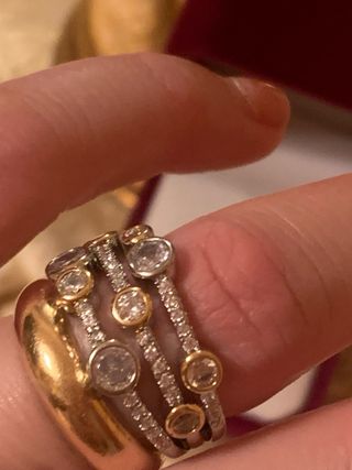 Anello elegante argento e oro misura 8