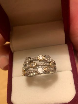 Anello elegante argento e oro misura 8