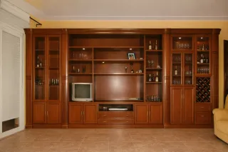 Mueble Comedor Grande Madera y Cristal