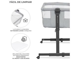 Cuna colecho Kinderkraft gris