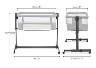 Cuna colecho Kinderkraft gris