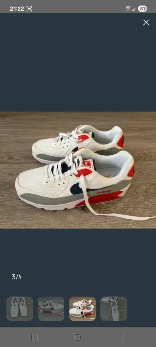 Zapatillas Nike Air Max 90 Blancas Rojas