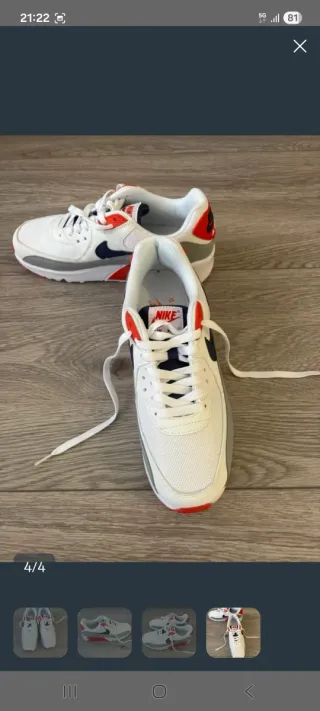 Zapatillas Nike Air Max 90 Blancas Rojas