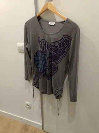 Camiseta ANGEL gris y azul talla L/XL