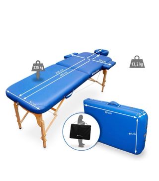 Camilla plegable con reposabrazos y maleta