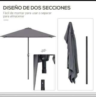 Sombrilla de pared gris