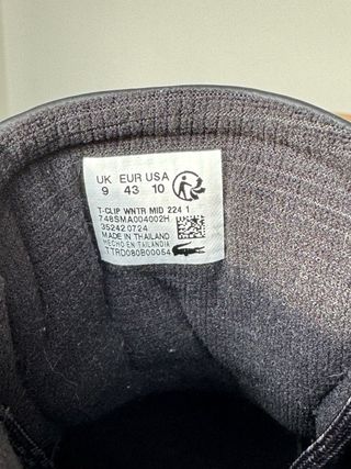 Zapatillas Lacoste T-Clip Mid Talla 43