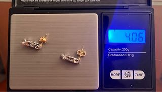 Preciosos pendientes de oro blanco y amarillo