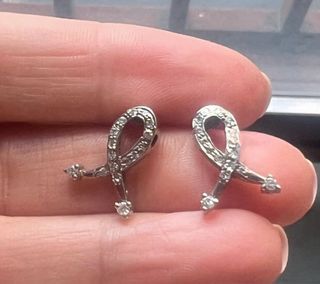 Preciosos pendientes de oro blanco y amarillo