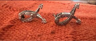 Preciosos pendientes de oro blanco y amarillo