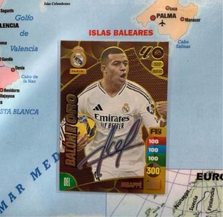 Mbappé Balón de Oro Firmado Adrenalyn XL 24-25
