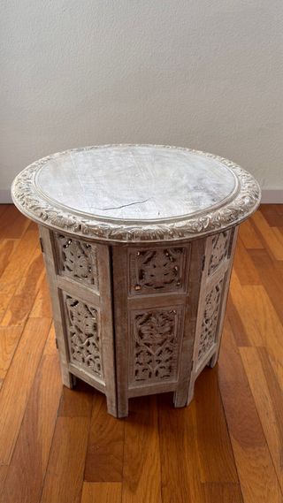 Mesa auxiliar madera tallada Maison du Monde