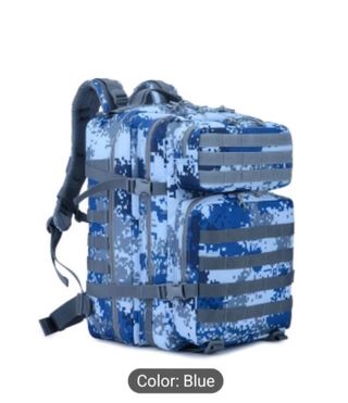 Mochila Táctica Senderismo 45L Azul/Gris