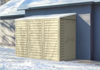 Caseta cobertizo beige metal y plástico