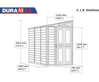 Caseta cobertizo beige metal y plástico